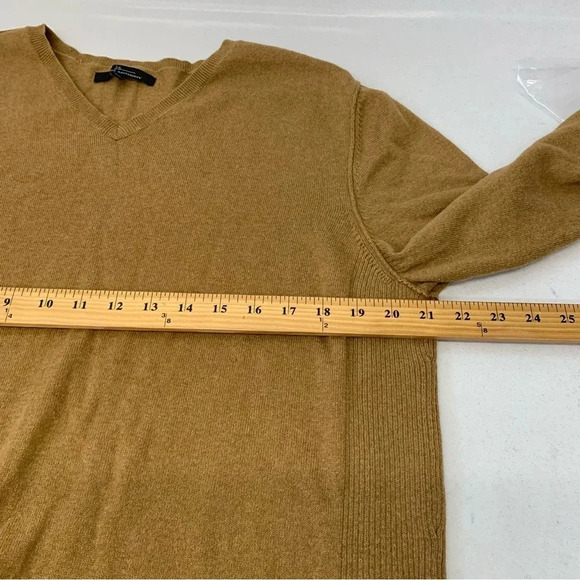 Mark Anthony Sweater Men XL  Cotton‎ Cashmere V Neck Camal Neutral Long Sleeve - Picture 9 of 11